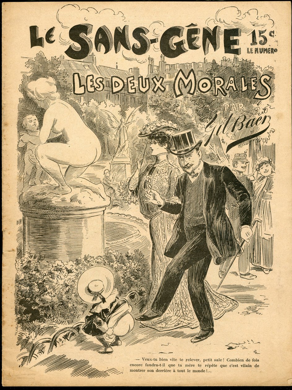 Il Sans Gene - Illustrazione di Gil Baer (1859-1931): Arte, Scultura Statua, Infanzia, Giardino Pubblico, Nudità da Gil (1859 1931) Baer