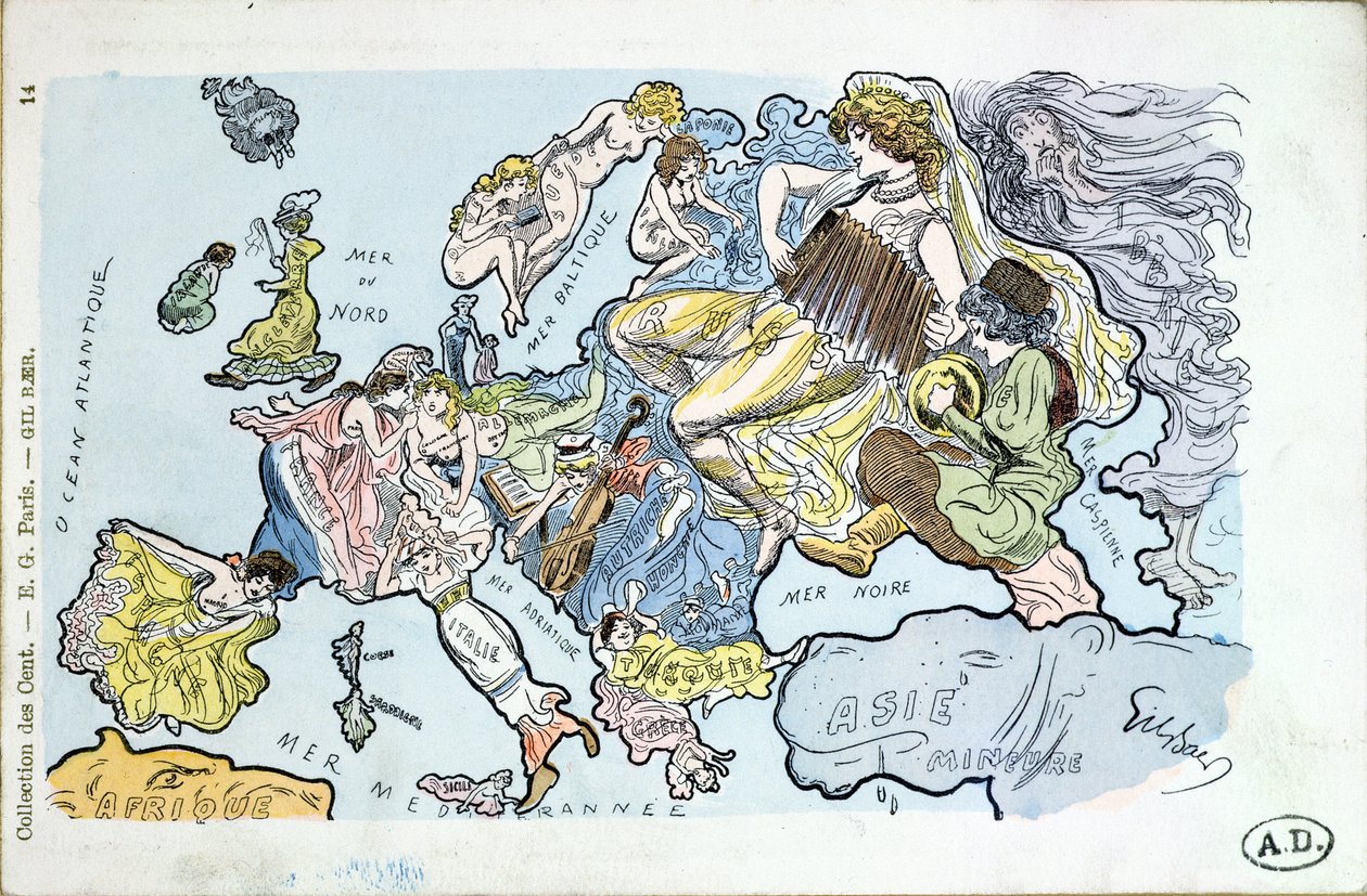 Cartolina raffigurante i paesi d