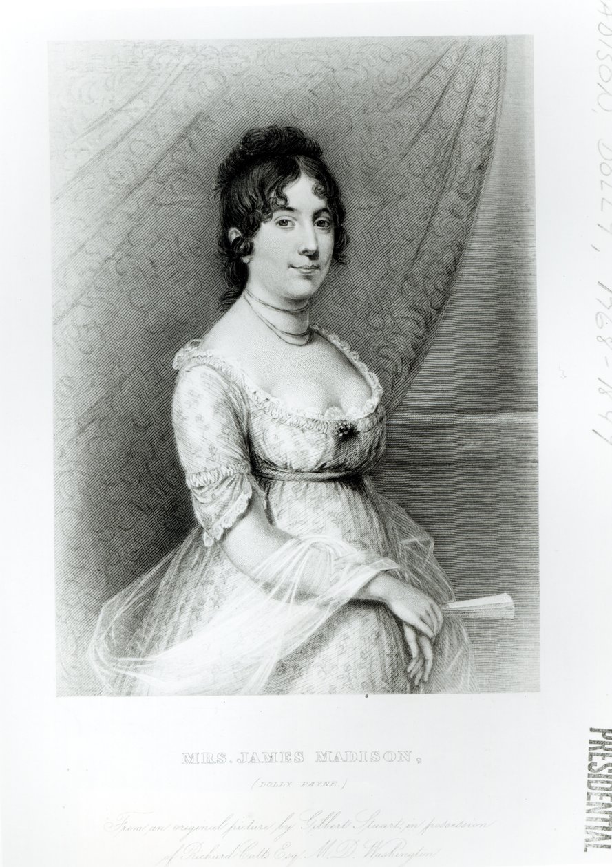 Mrs James Madison, Dolley Payne, c.1804-55 da Gilbert Stuart