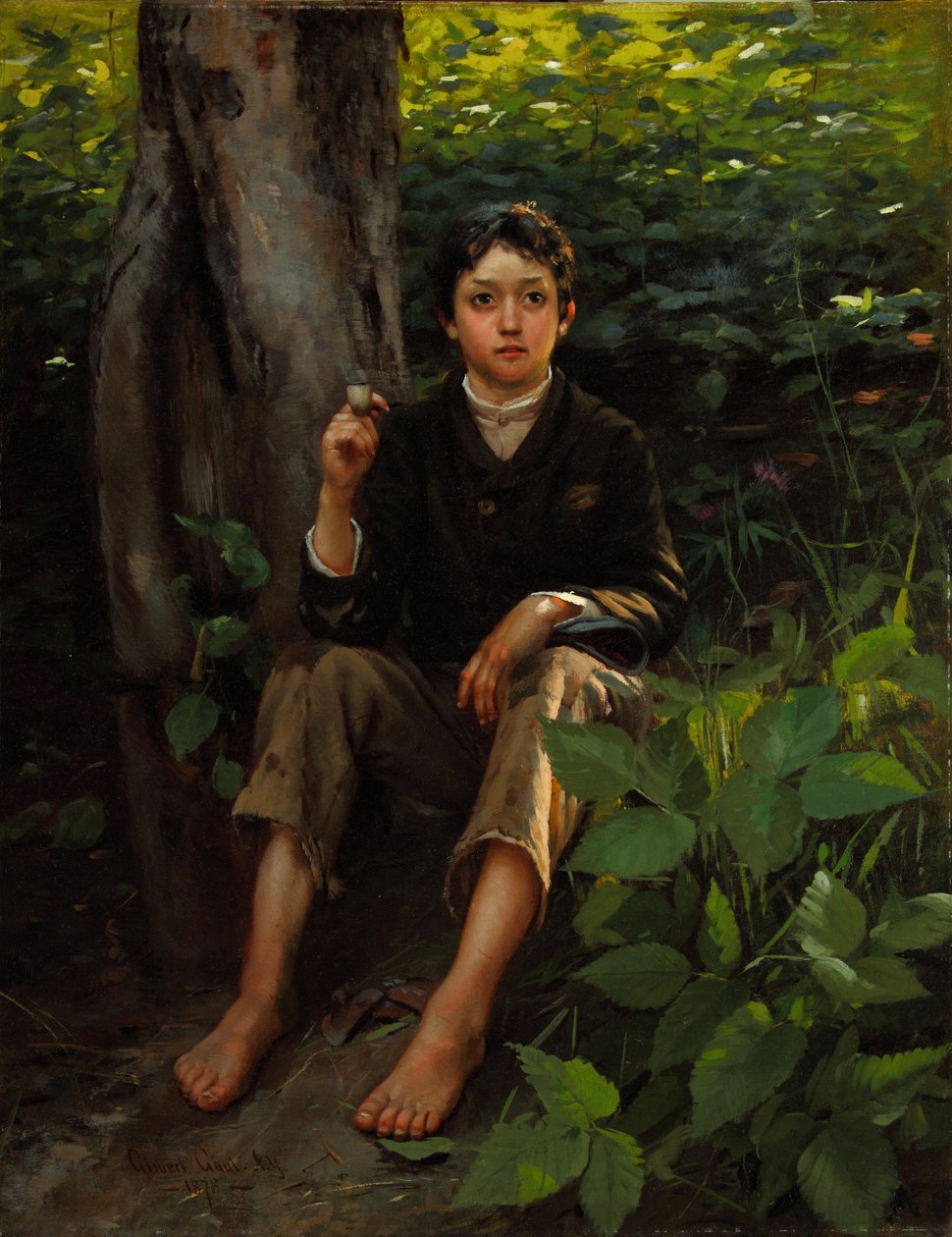 Il suo primo fumo 1878 da Gilbert Gaul