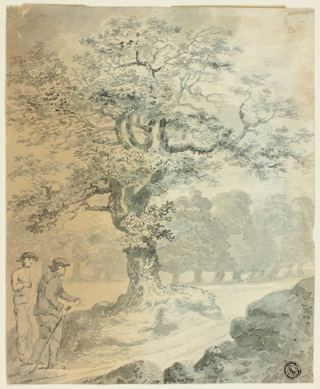 Paesaggio con due figure maschili da Gilbert Stuart Newton