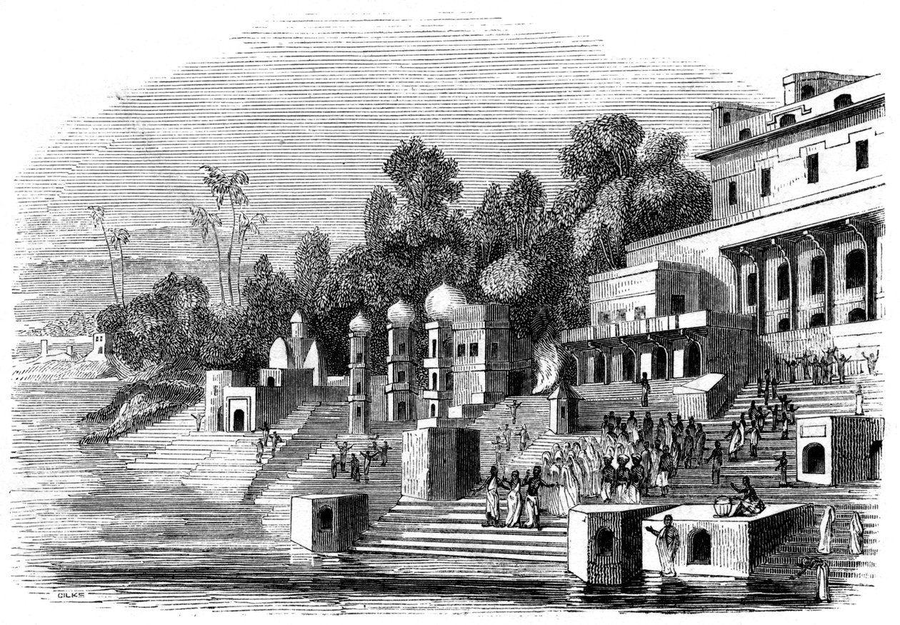 La moglie preferita di Afzul Khan che si prepara al suttee, 1847 da Giles