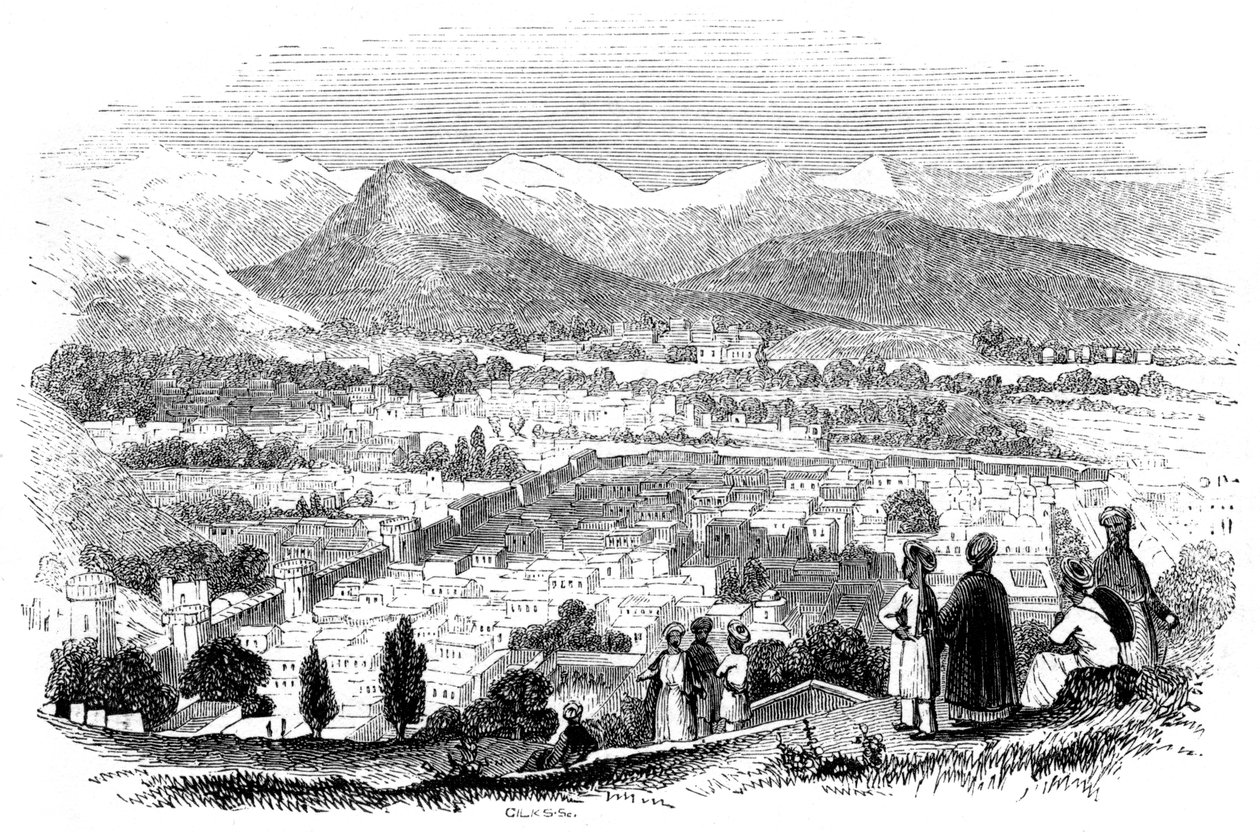 Veduta di Kabul, 1847 da Giles