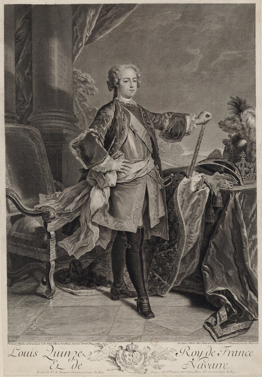 Ritratto di Luigi XV di Francia da Gilles Edme Petit