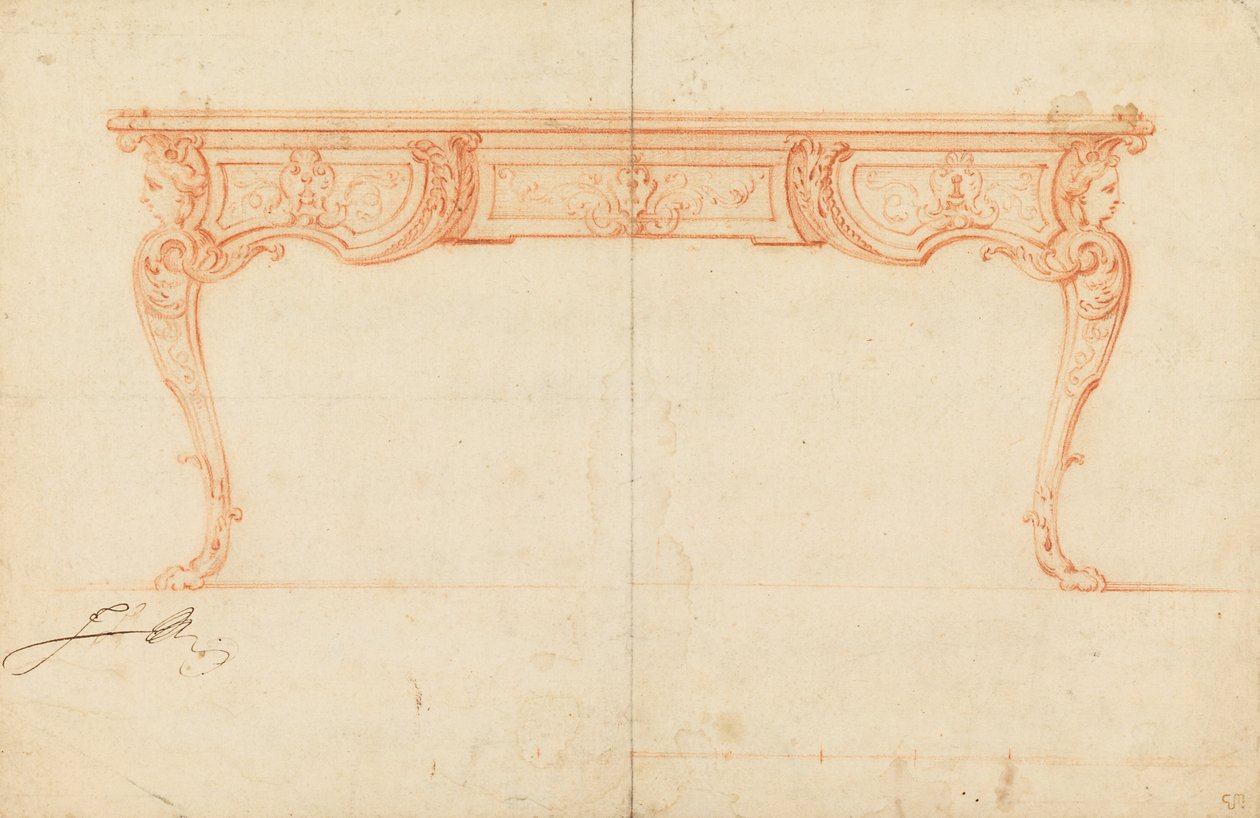 Elevazione di una scrivania da Gilles Marie Oppenord