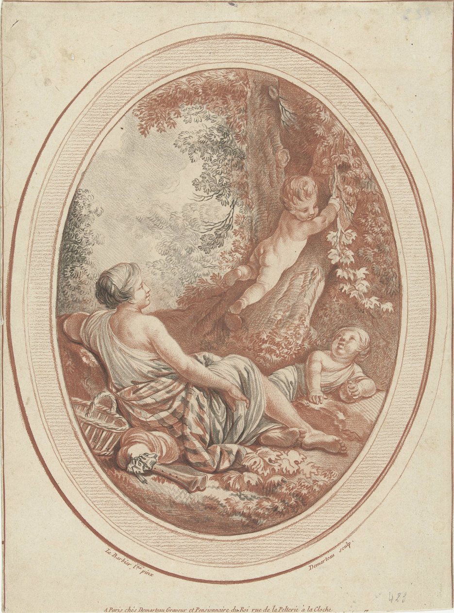 Baccanale con ninfa e putti tra gli alberi da Gilles Demarteau