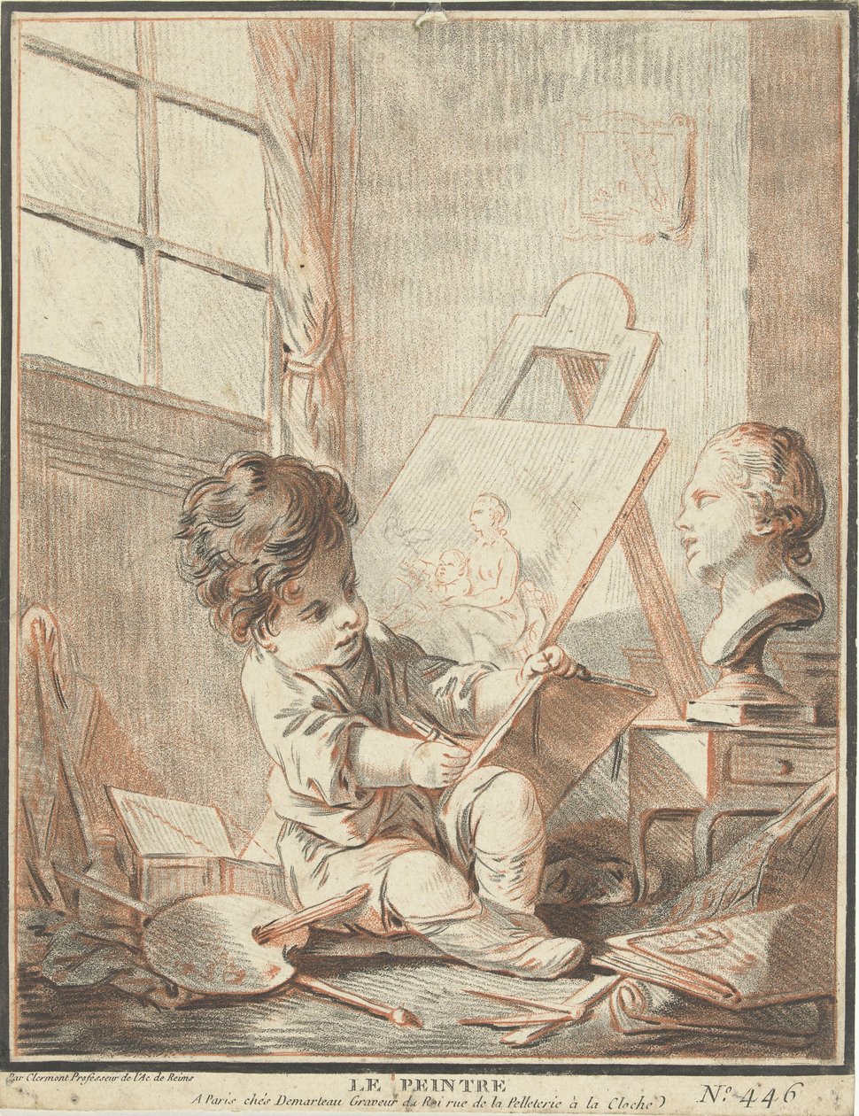Bambino come pittore in atelier da Gilles Demarteau