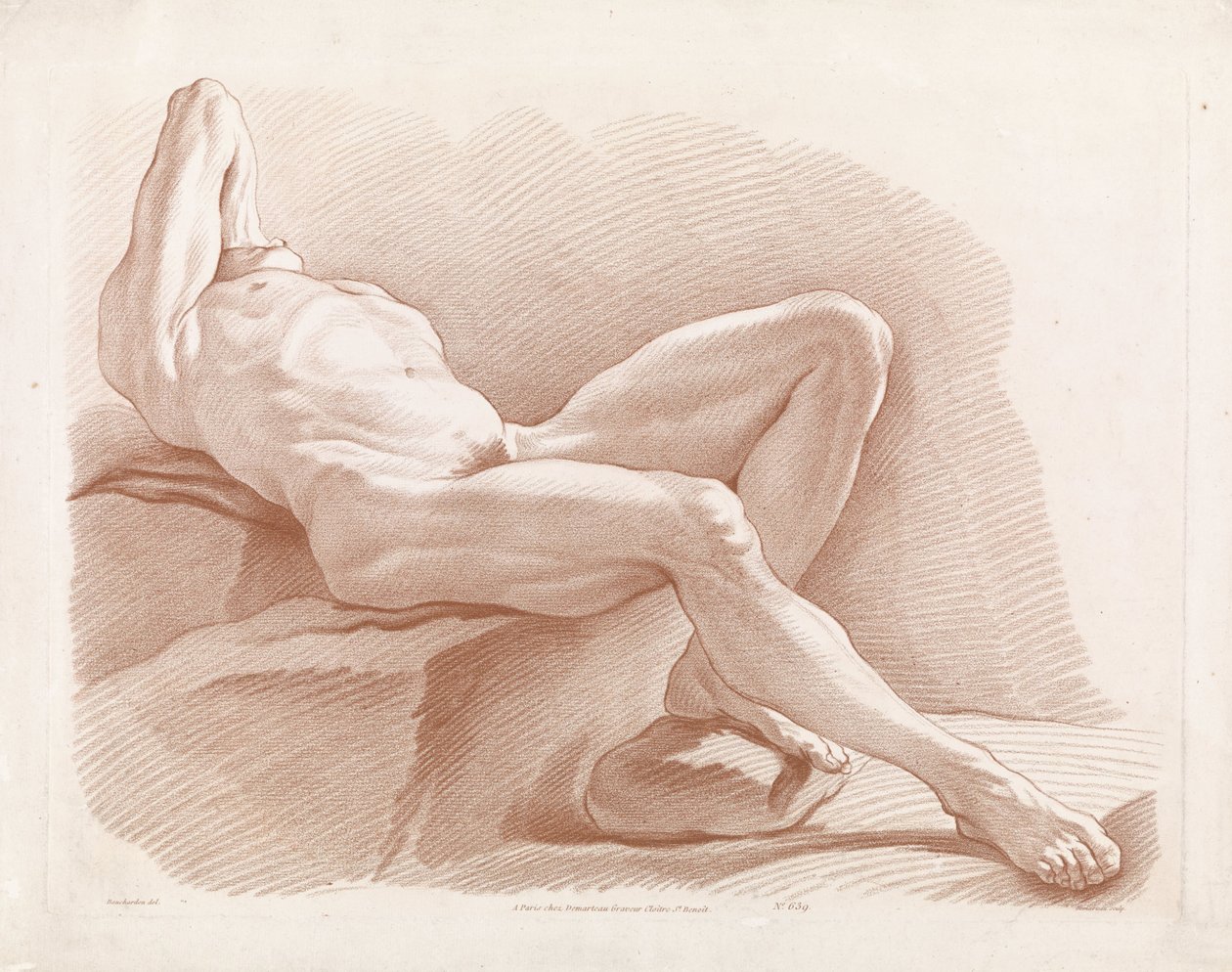 Nudo maschile sdraiato da Gilles Demarteau