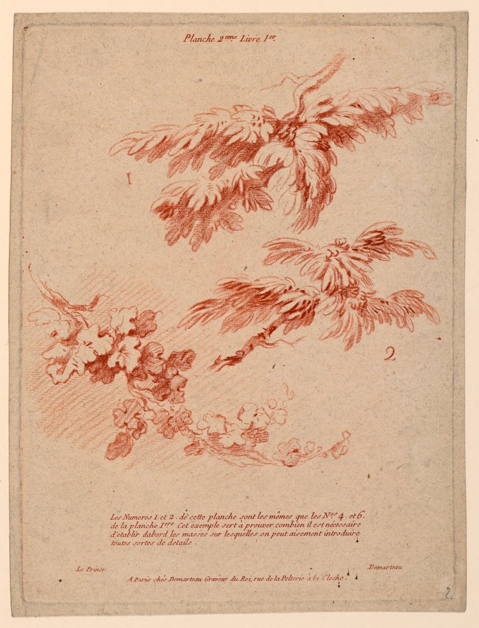 Tavola 2 da Livre Ier, Principes du dessin dans le genre du Paysage da Gilles Demarteau