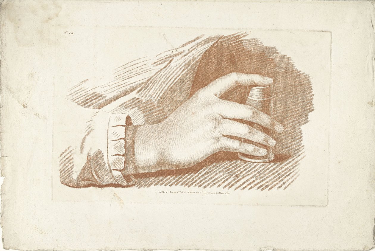 Studio della mano destra da Gilles Demarteau