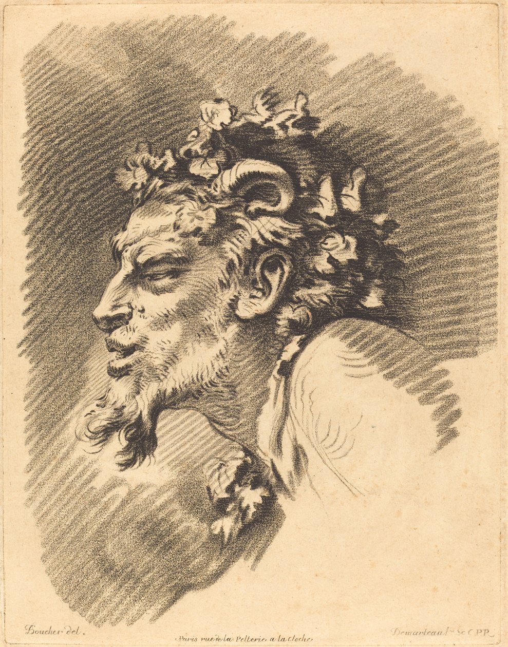 Testa di un fauno da Gilles Demarteau, the Elder after François Boucher