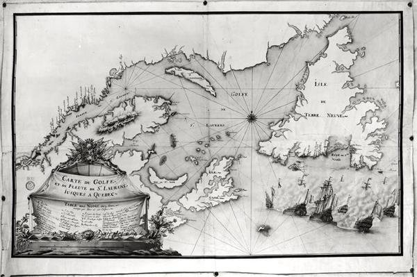 Mappa del Golfo e del Fiume San Lorenzo, 1699 da Gilles Gabriel de Saccardi