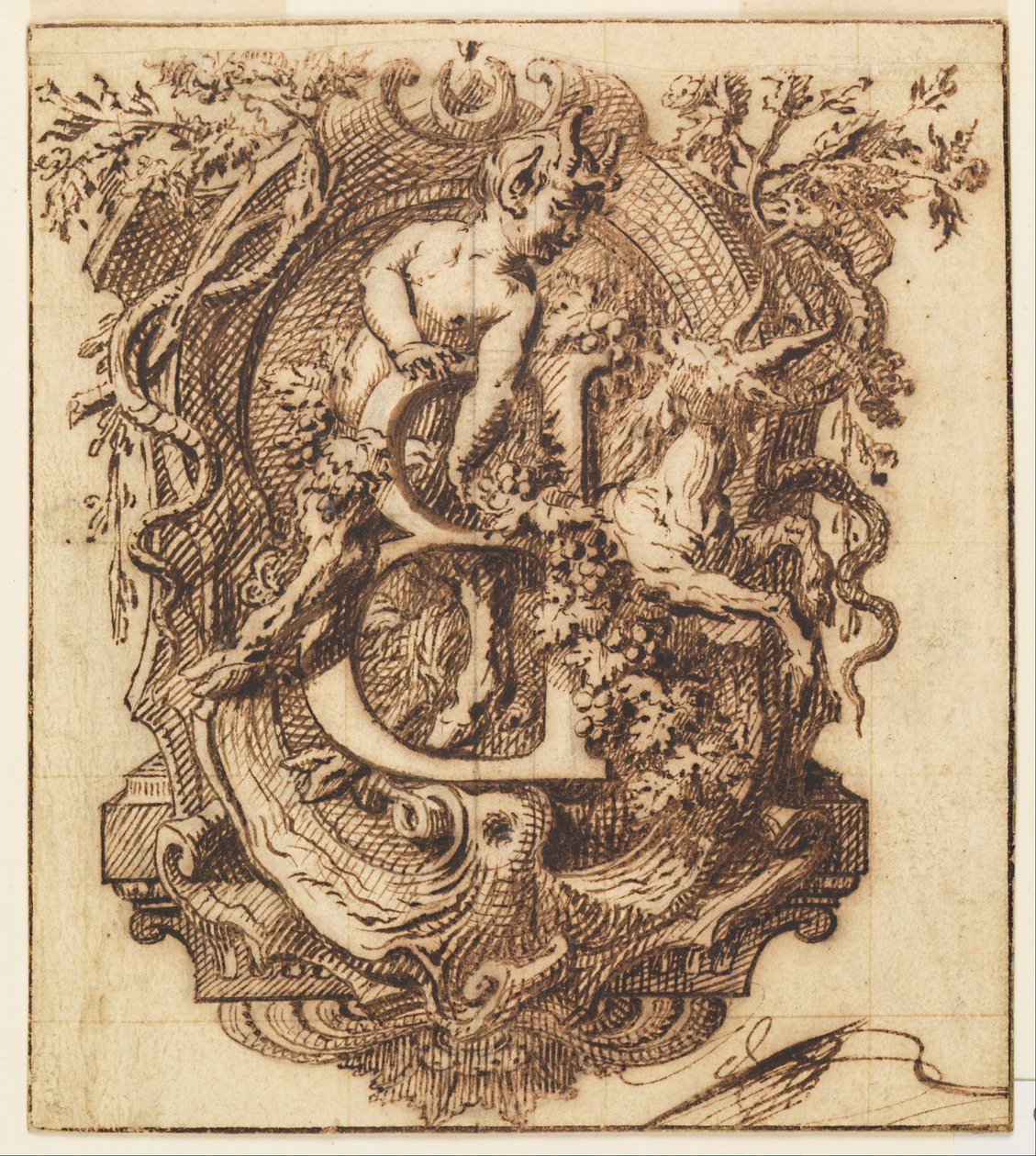 Progetto Ornamentale per la Lettera B da Gilles Marie Oppenord