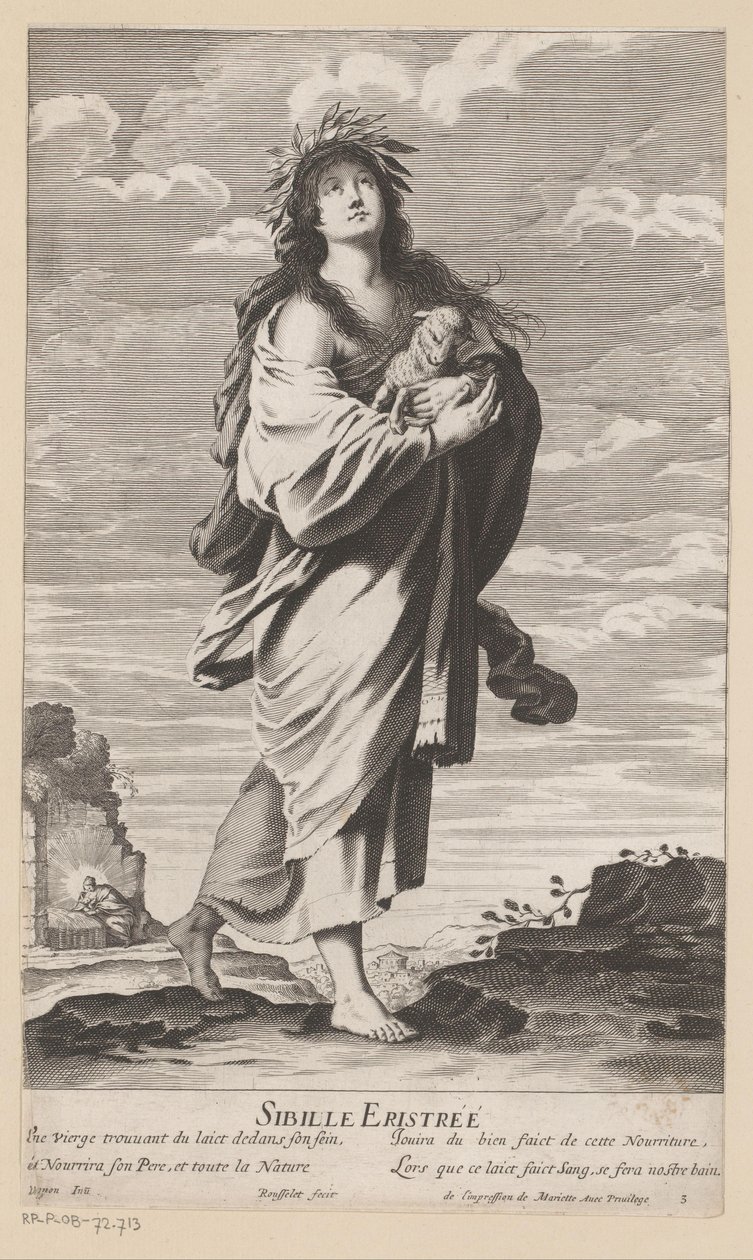 Sibilla di Eritrea, con Maria e il bambino sullo sfondo (serie: Sibille) da Gilles Rousselet