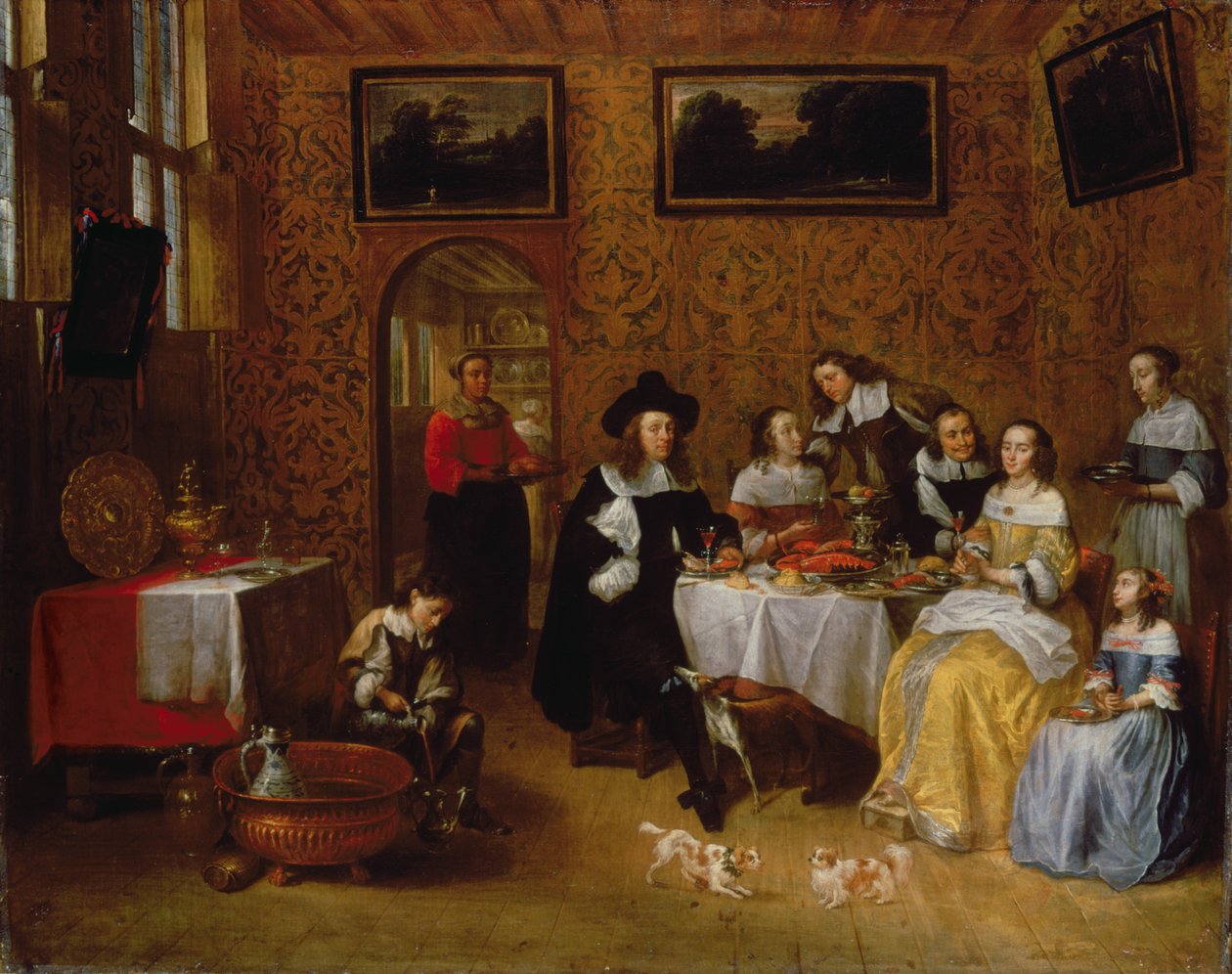 Una famiglia nobile a cena da Gillis van Tilborgh the younger