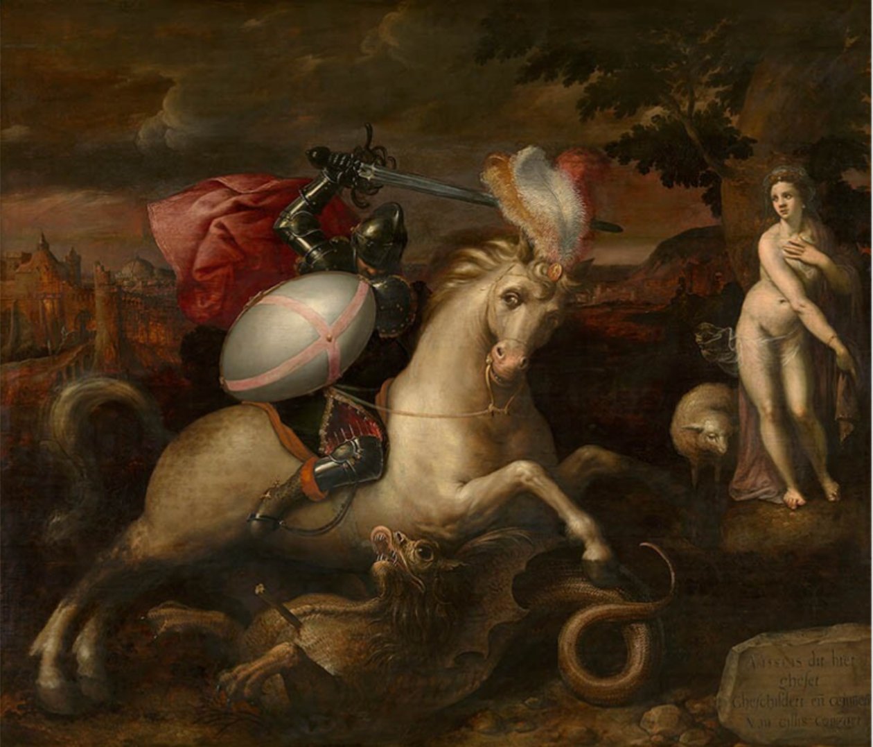Olandese: San Giorgio sconfigge il drago San Giorgio da Gillis Coignet