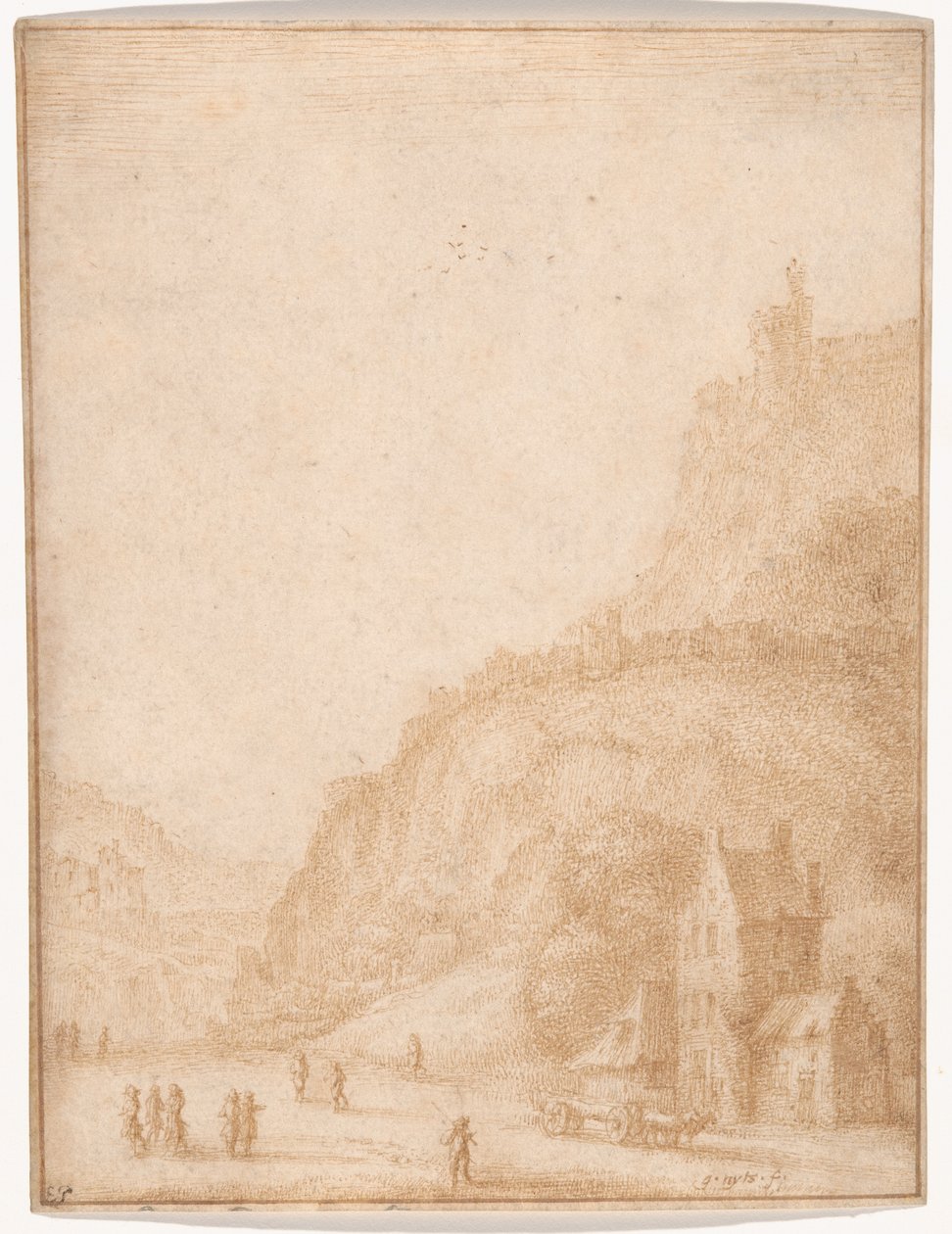 Paesaggio con figure e cavalli in primo piano da Gillis Neyts