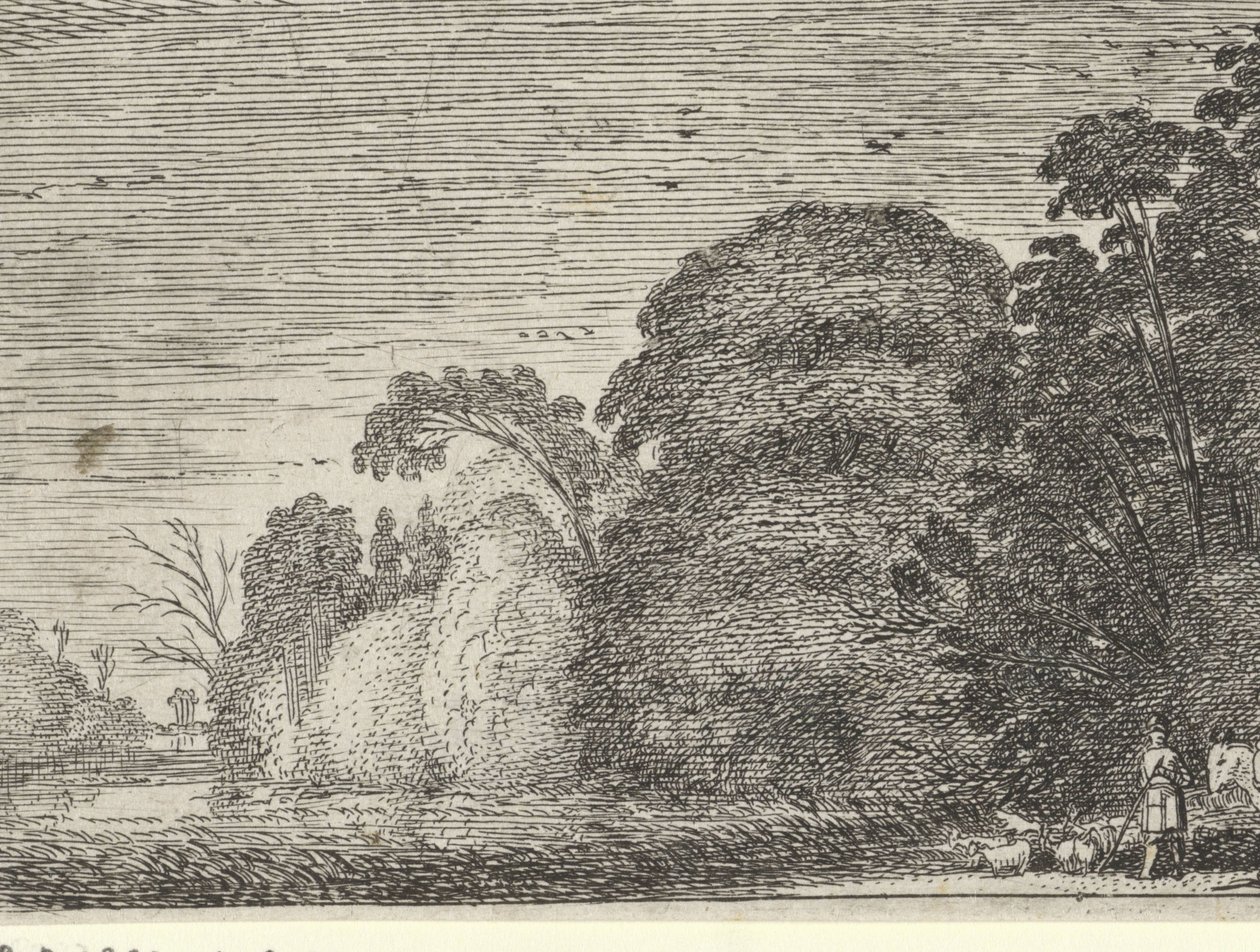 Pastore e cavaliere al margine di un bosco da Gillis van Scheyndel (I) (possibly)