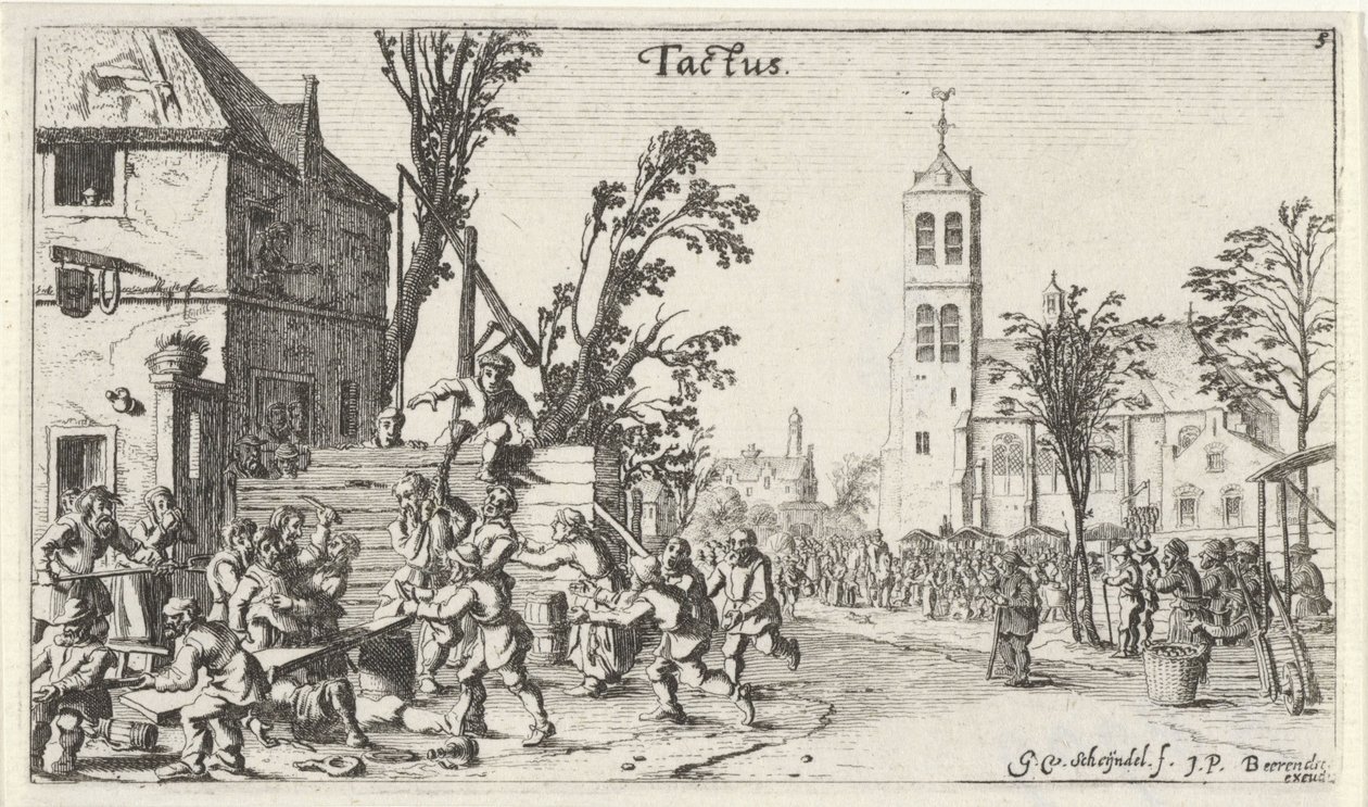 Combattimento in una locanda (il Tatto) da Gillis van Scheyndel (I)