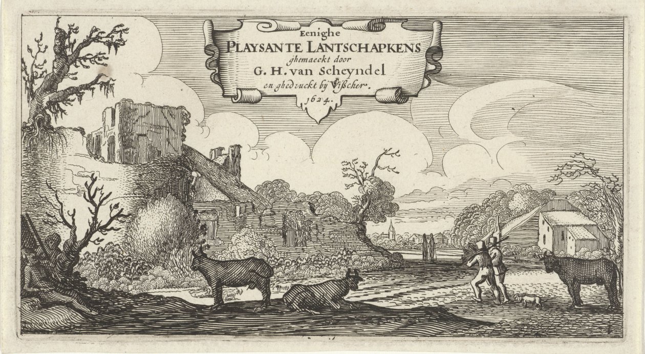 Frontespizio di dodici paesaggi con figure da Gillis van Scheyndel (I)