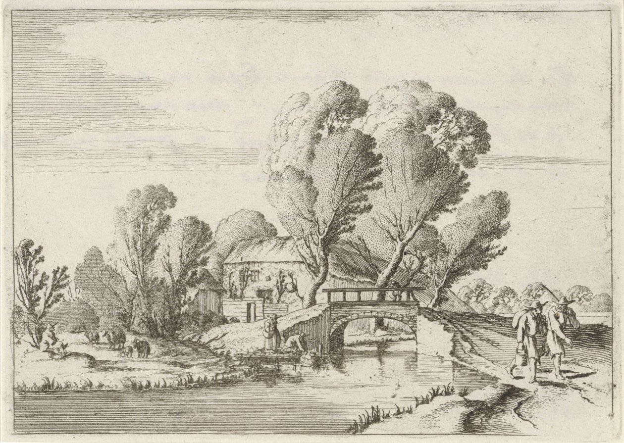 Due passeggiatori presso un canale da Gillis van Scheyndel (I)