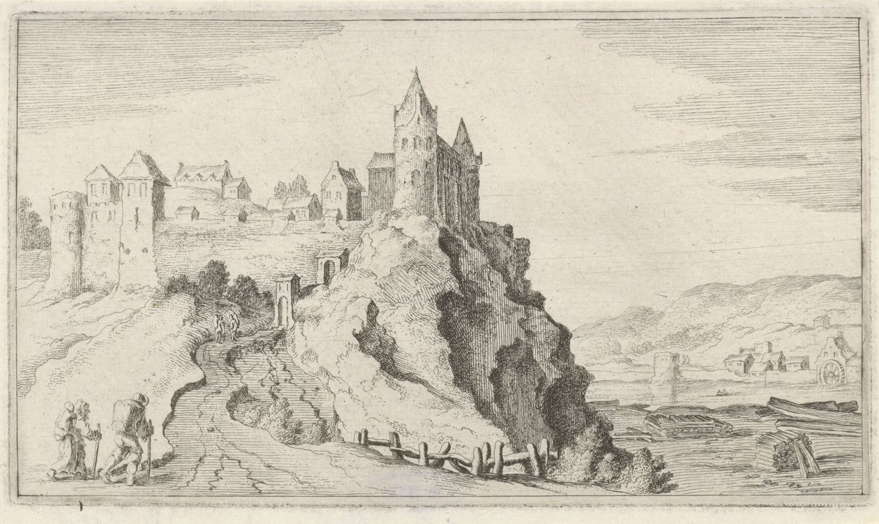 Città fortificata su una collina da Gillis van Scheyndel (I)