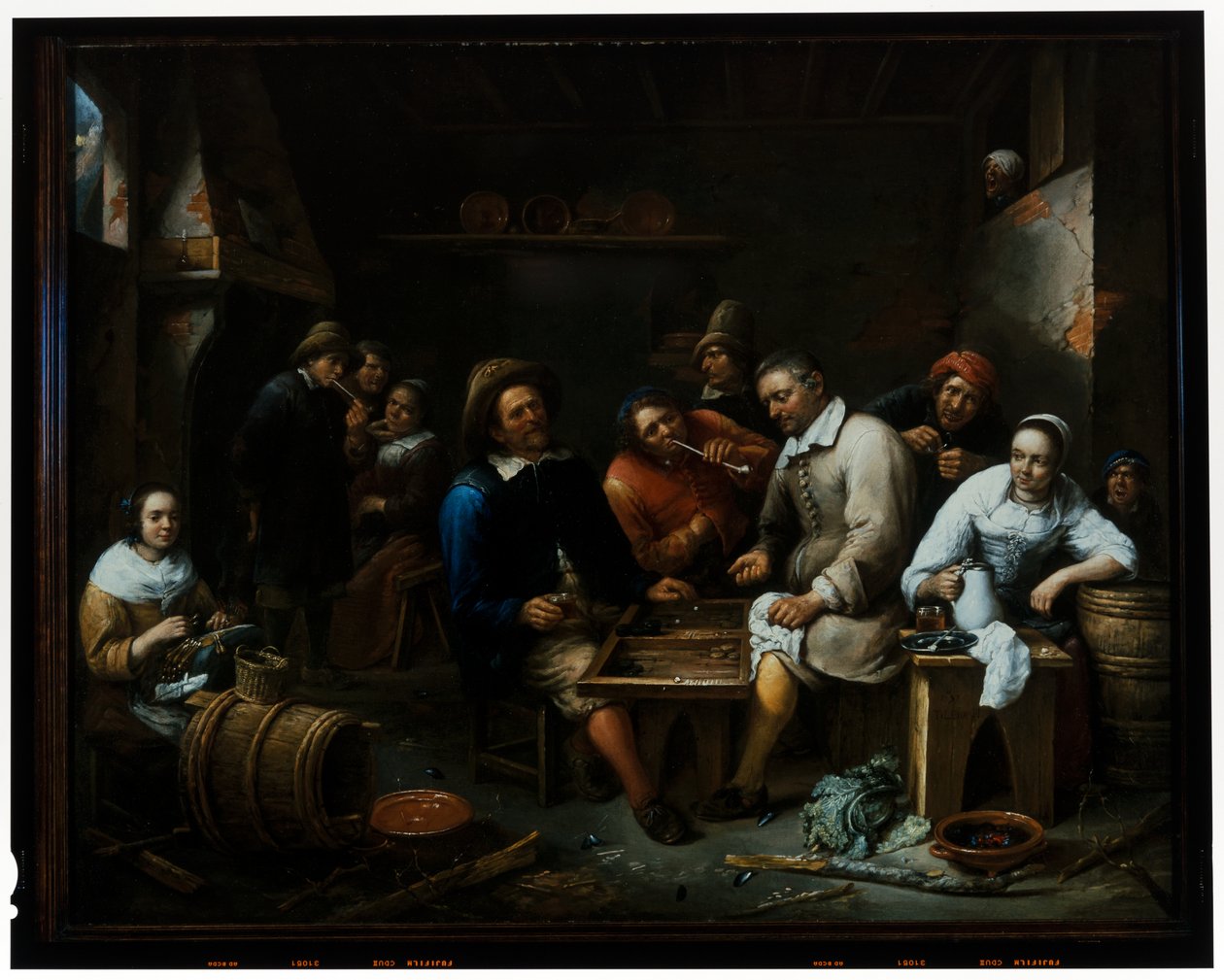 Giocatori di backgammon in un interno di una taverna da Gillis van Tilborgh