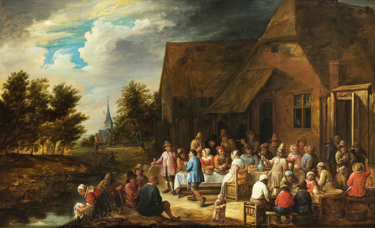 Riposare dietro una locanda da Gillis van Tilborgh
