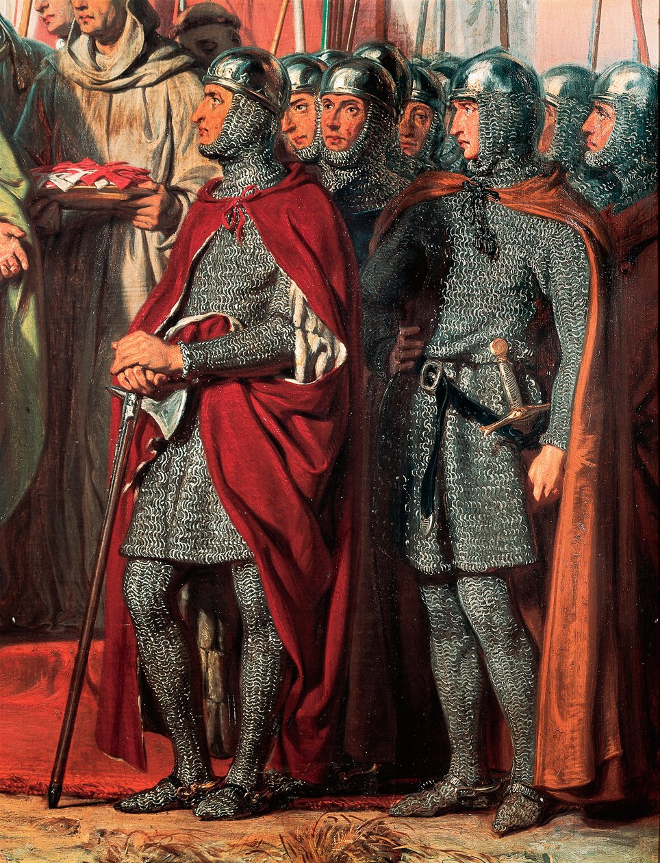 Terza crociata (1189-1192): Incontro e stretta di mano tra Filippo Augusto (Filippo II di Francia) e il suo presidente. da Gillot Saint Evre