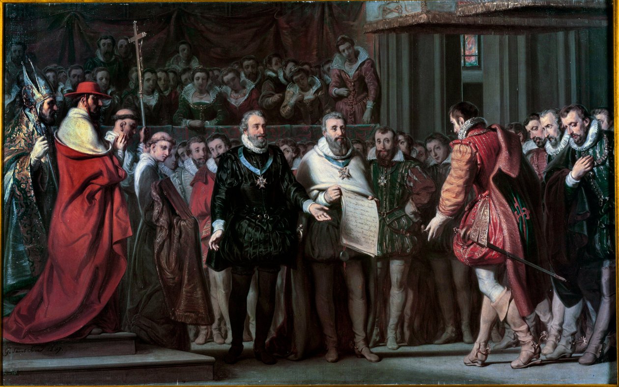 Filippo II di Spagna riconosce Enrico IV come re di Francia da Gillot Saint Evre