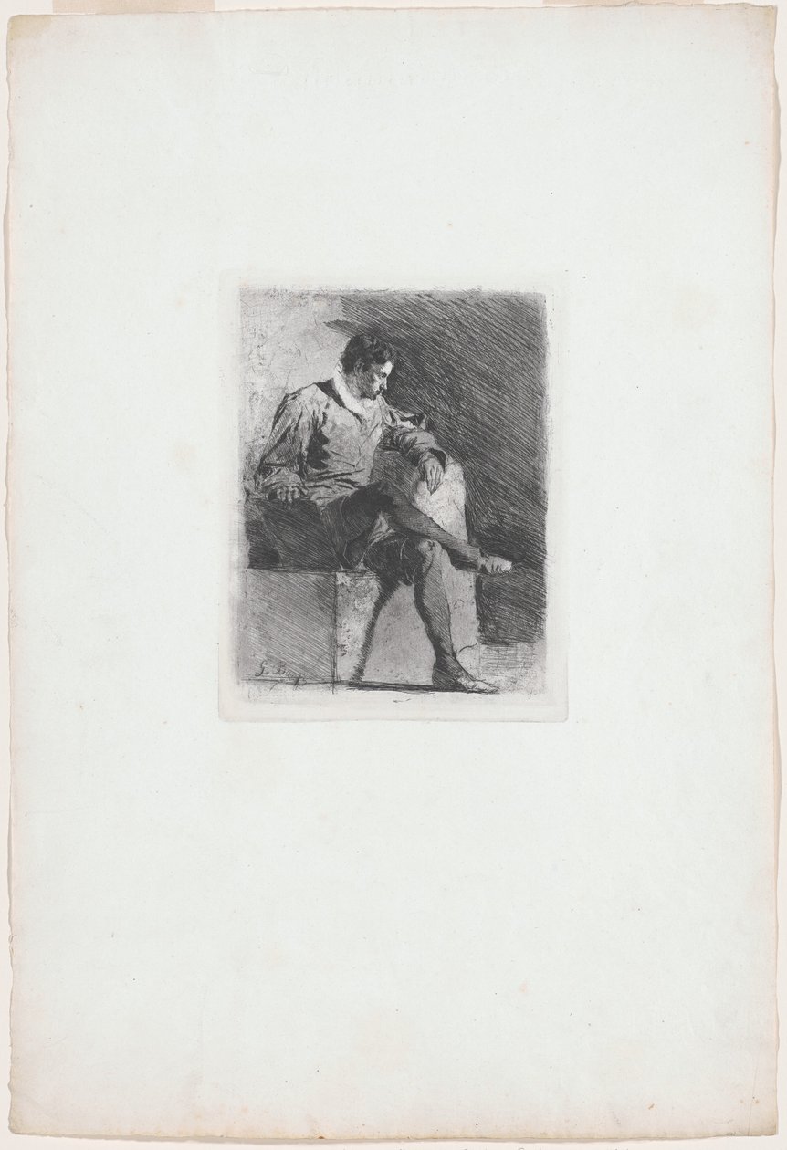 Uomo seduto in costume del XVI secolo da Gioacchino Banfi