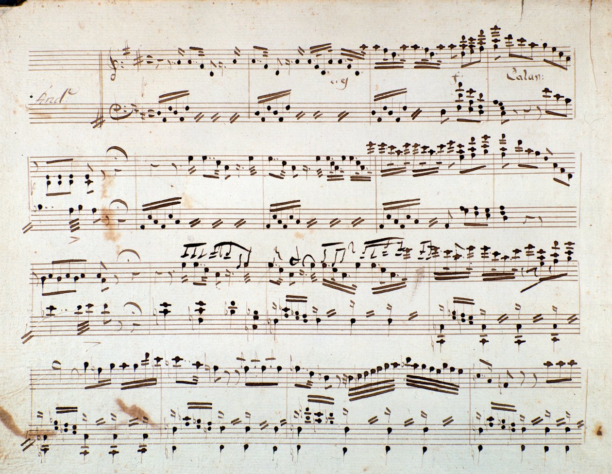 Prima pagina di spartito musicale per la sinfonia ridotta per pianoforte di Otello, opera di Gioacchino Rossini da Gioachino Rossini