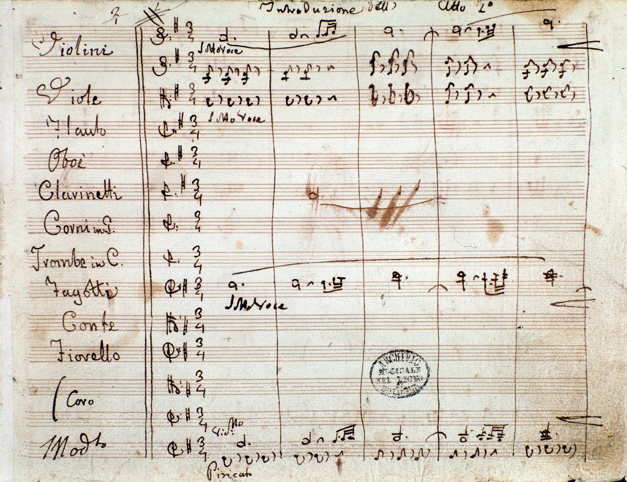 Prima pagina con autografo della partitura per l