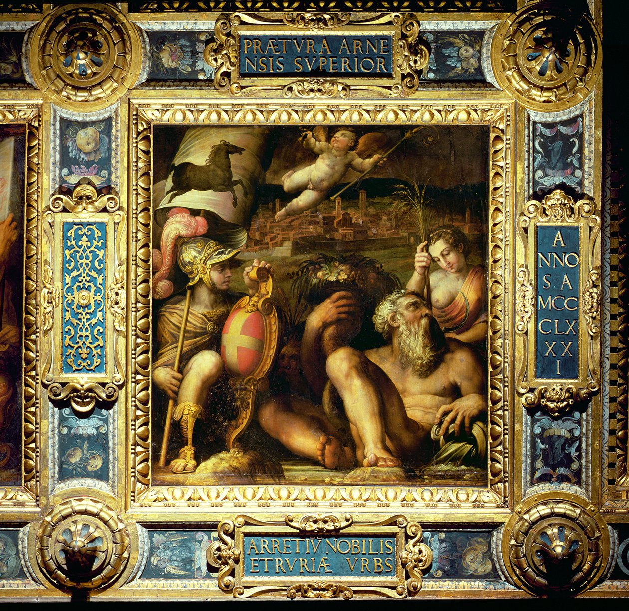 Allegoria della città di Arezzo, dal soffitto del Salone dei Cinquecento da Giorgio Vasari