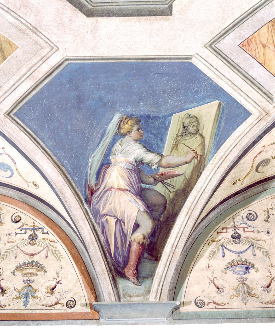 Pittura, Le quattro arti, Peduccio, Camera della Fama, 1542 da Giorgio Vasari