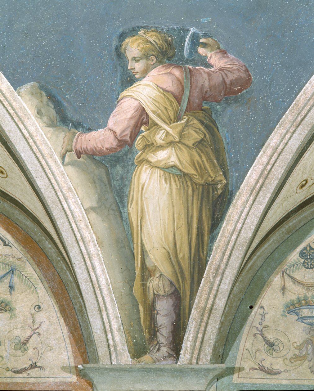 Scultura, Le Quattro Arti, Peduccio, Camera della Fama, 1542 da Giorgio Vasari