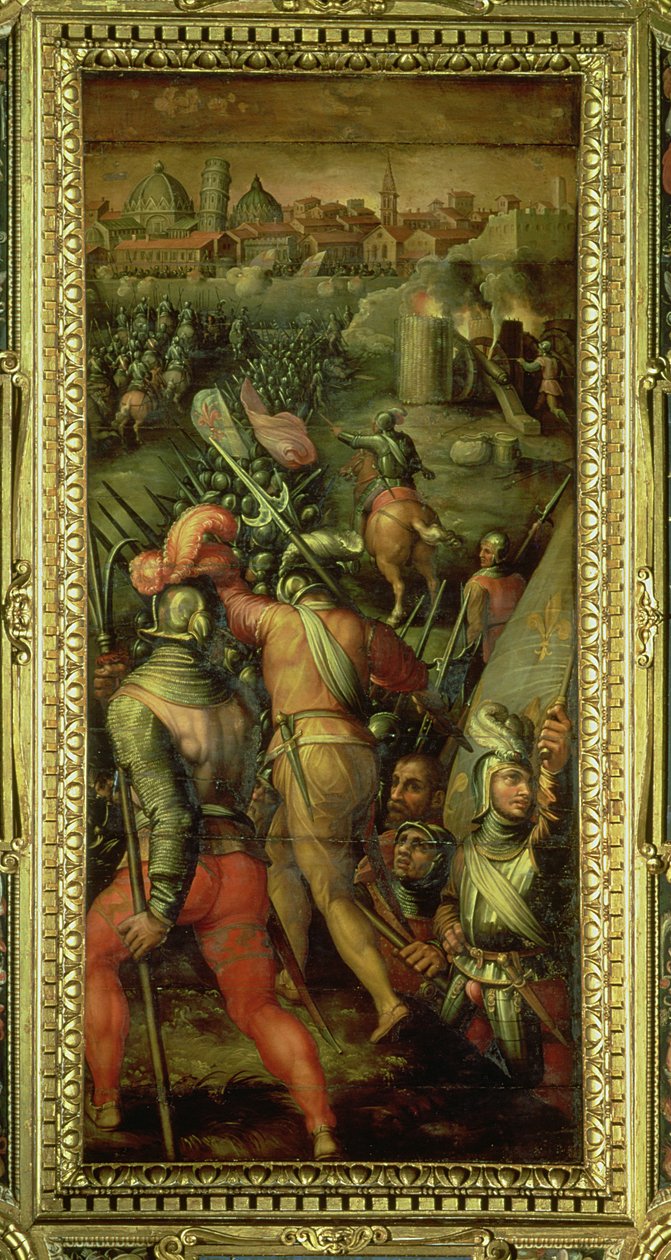 La battaglia di Barbagianni dal soffitto del Salone dei Cinquecento da Giorgio Vasari