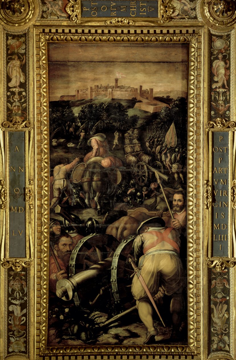 La cattura di Monteriggioni dal soffitto del Salone dei Cinquecento, 1565 da Giorgio Vasari