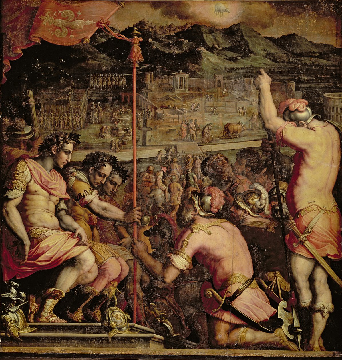 La fondazione di Firenze dal soffitto del Salone dei Cinquecento, 1565 da Giorgio Vasari