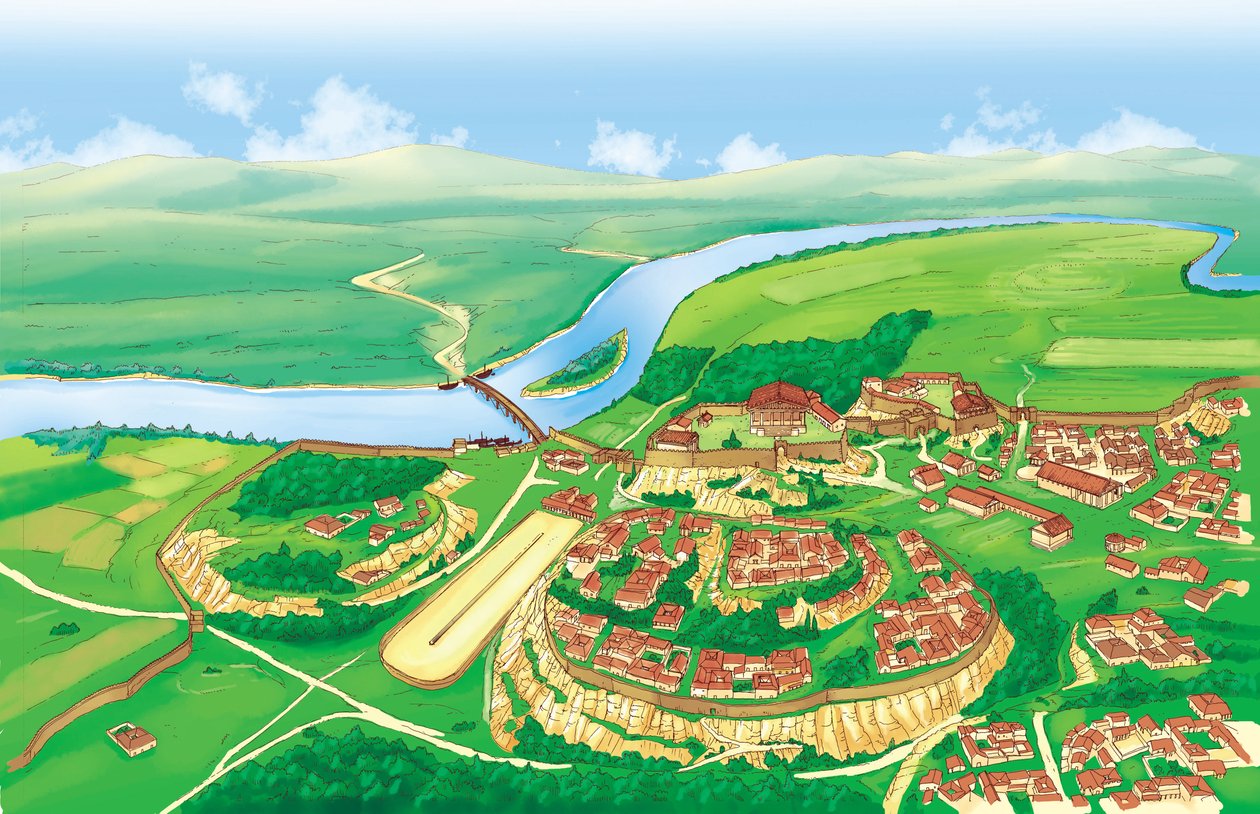 Roma antica (arcaica): veduta della città di Roma nel VI secolo a.C. da Giorgio Albertini