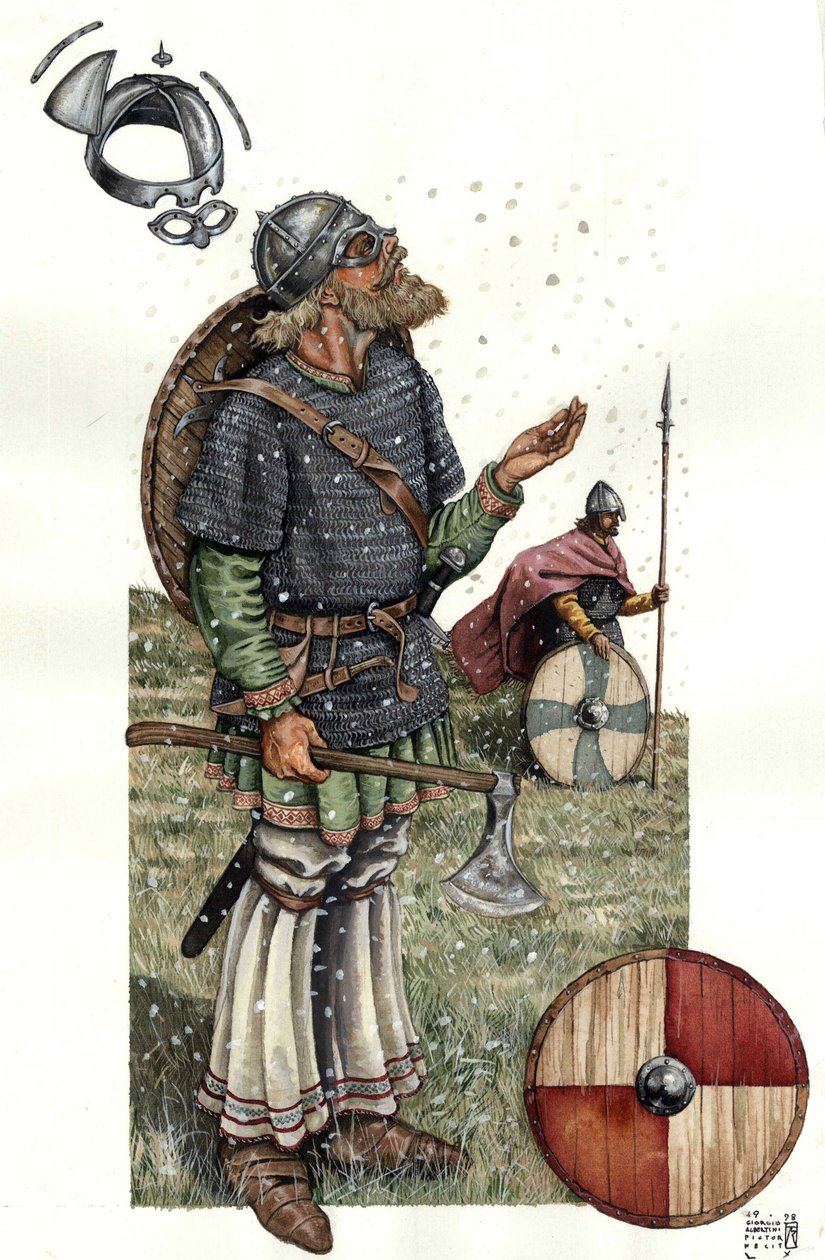 Medioevo: Guerriero vichingo del IX secolo. da Giorgio Albertini