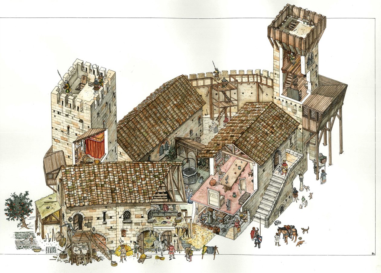 Medioevo: ricostruzione di un castello delle regioni centrali dell