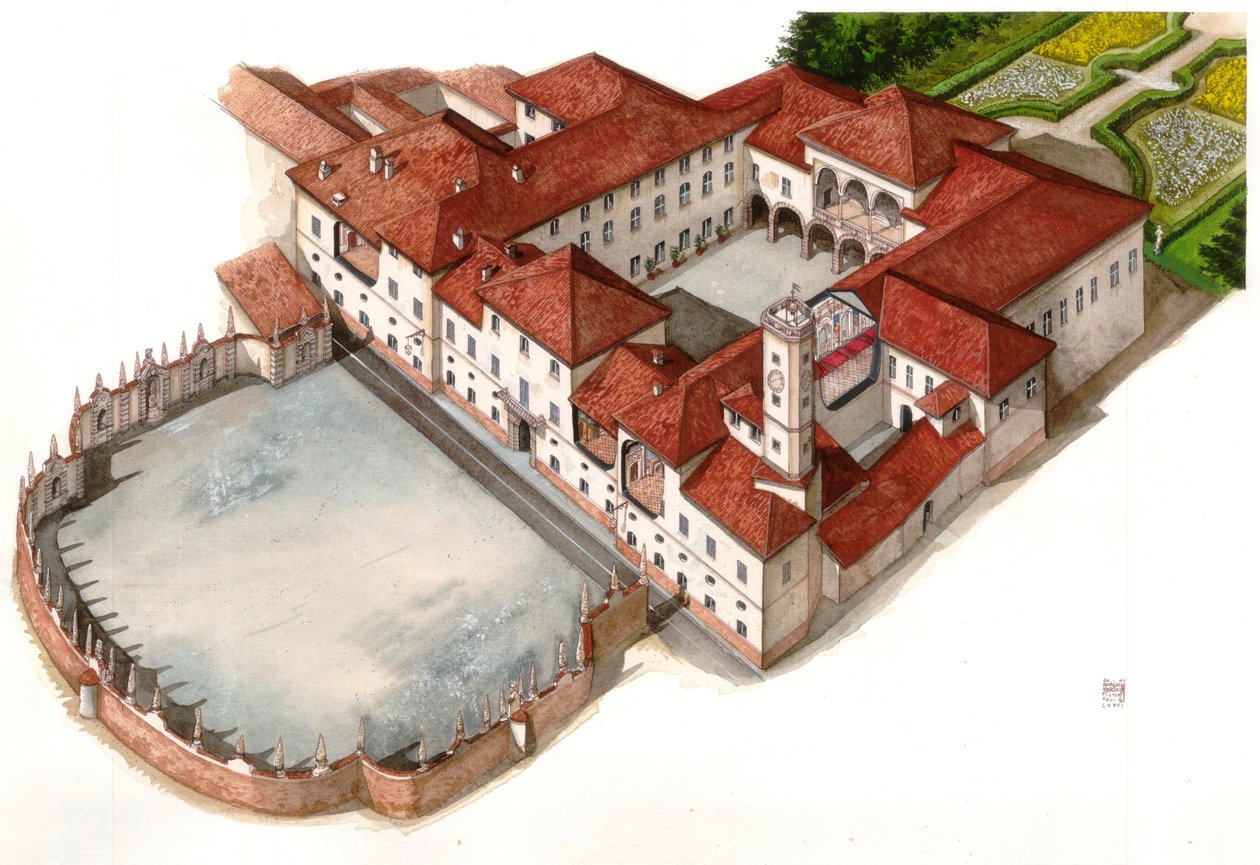 Vista del palazzo Arese Borromeo, costruito nel XVII secolo, a Cesano Maderno, Italia da Giorgio Albertini