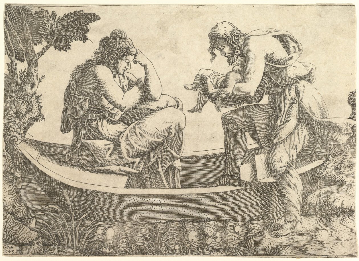 Danae e il neonato Perseo gettati in mare da Acrisio, 1543 da Giorgio Ghisi