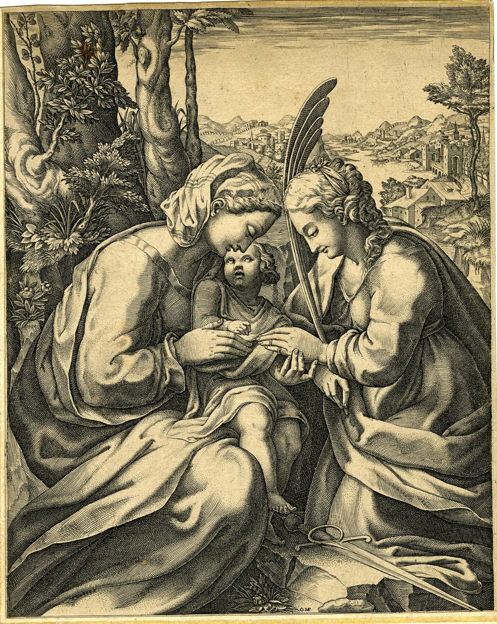Giorgio Ghisi - Lo sposalizio di Santa Caterina, 1850,0413.130 da Giorgio Ghisi