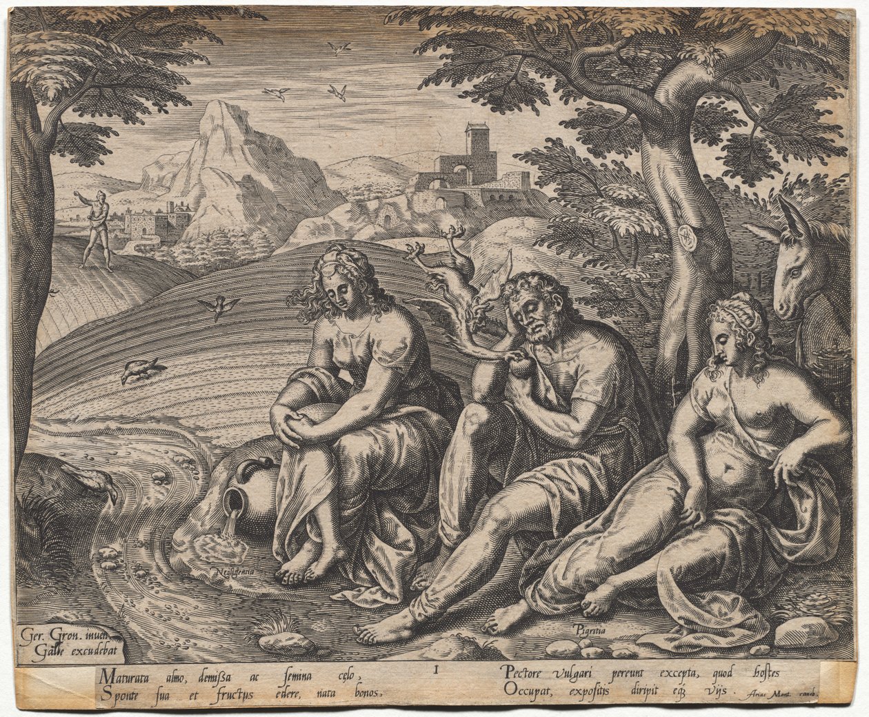 La Parabola del Seminatore e del Seme: Il Seme Caduto sulla Strada (dopo Gerard Van Groeningen, attivo ad Anversa 1563-1573) da Giorgio Ghisi