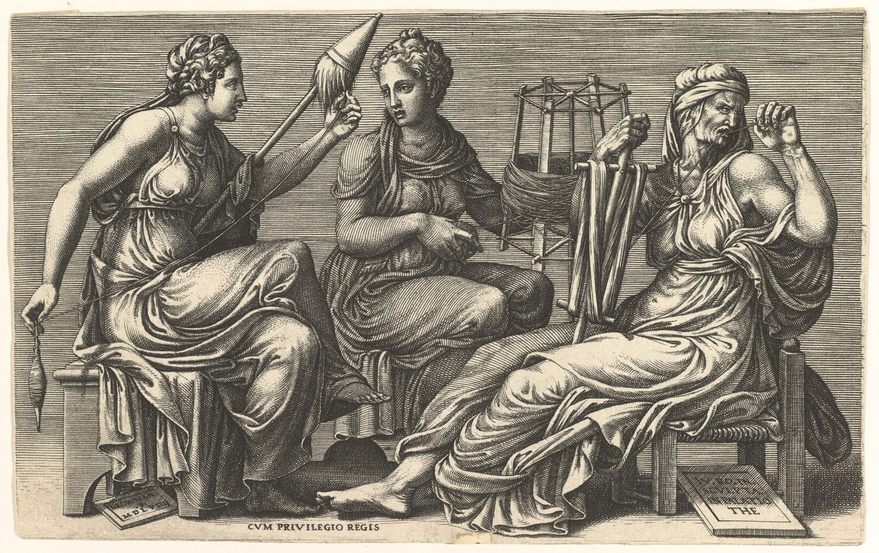 Le tre Parche Cloto, Lachesi e Atropo, 1558-59 da Giorgio Ghisi
