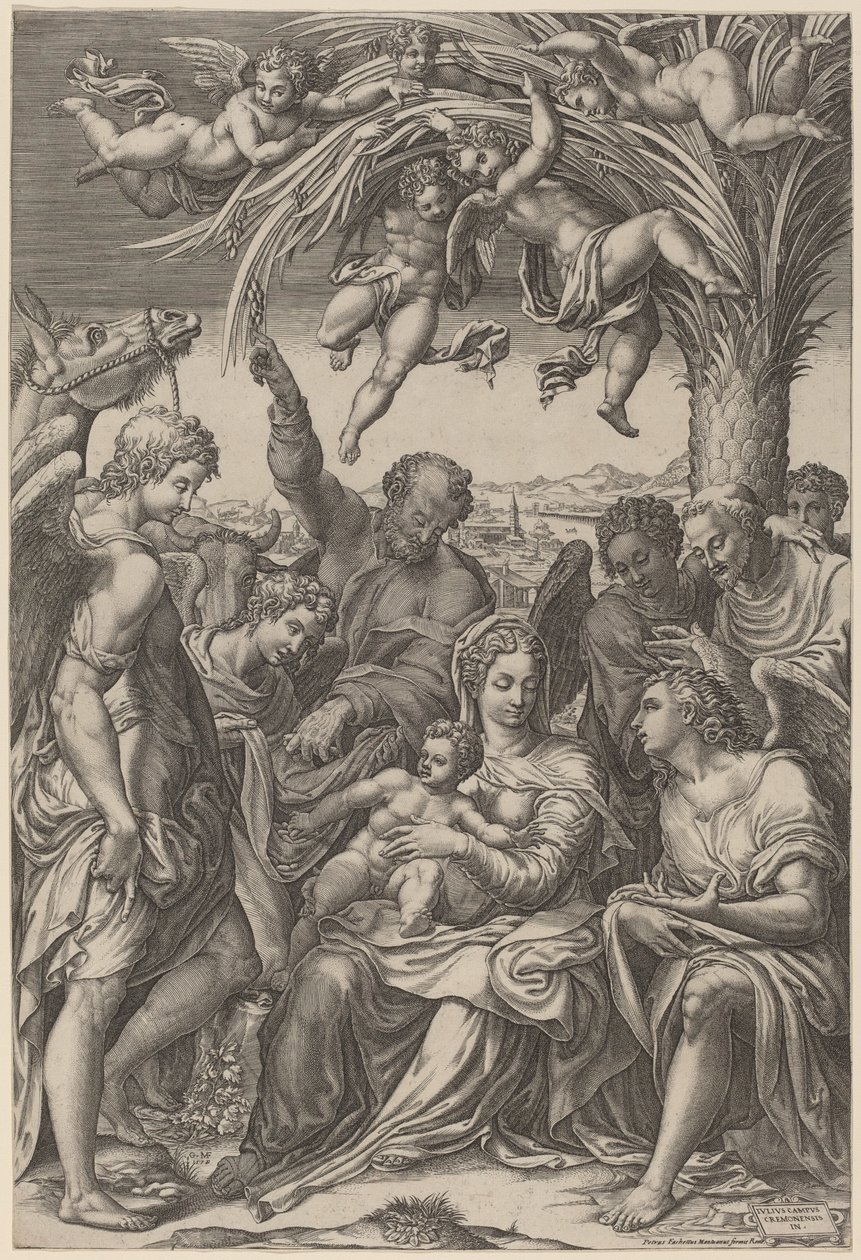 Il riposo durante la fuga in Egitto da Giorgio Ghisi after Giulio Campi