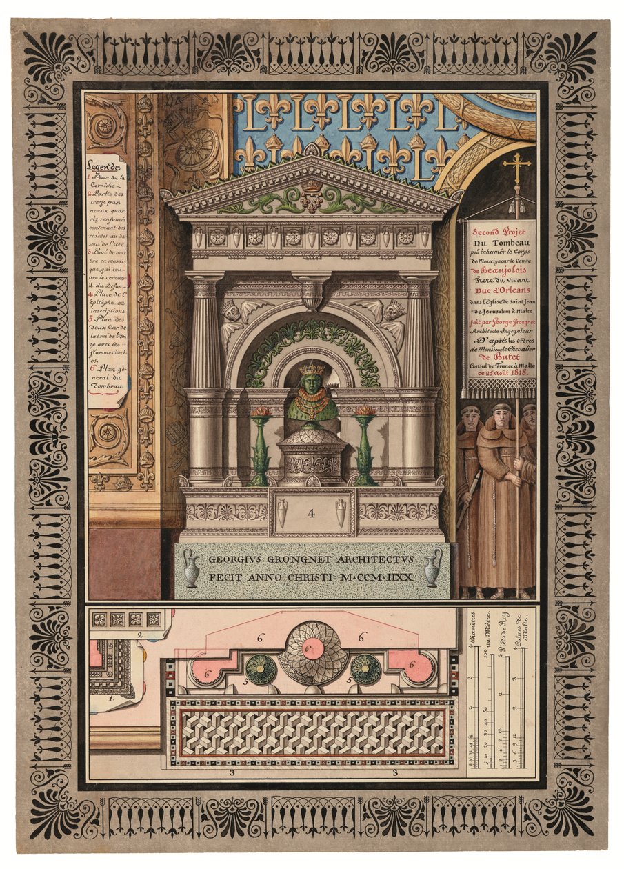 Uno dei tre progetti per la tomba di Louis-Charles d
