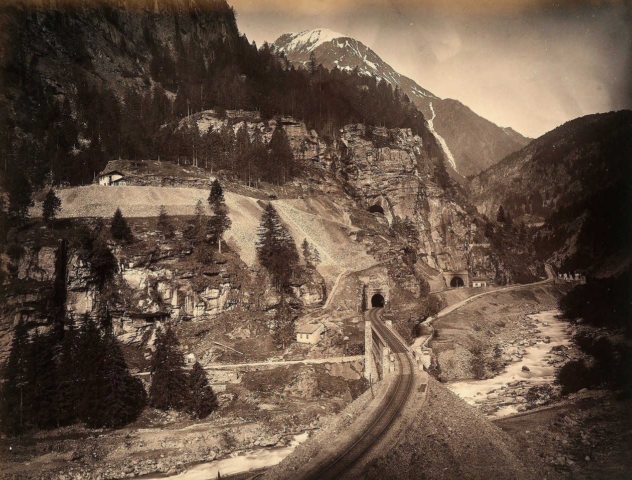 Un tratto della ferrovia del San Gottardo a Faido da Giorgio Sommer